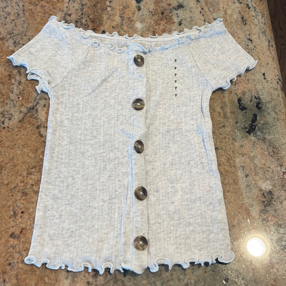 Grey button top
